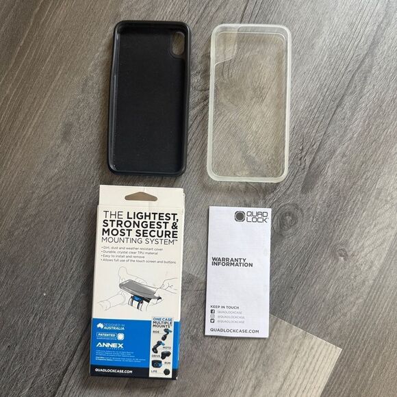 Black iPhone XS Max Quad Lock Case with Poncho - Picture 3 of 3